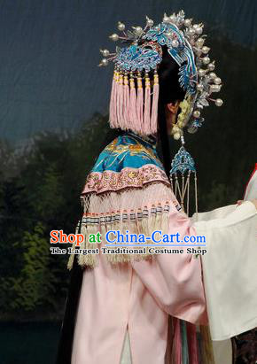 Imperial Concubine Mei Chinese Peking Opera Diva Pink Dress Stage Performance Dance Costume and Headpiece for Women