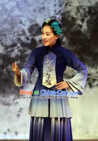 Huang Ye Hong Lou Chinese Peking Opera Purple Dress Stage Performance Dance Costume and Headpiece for Women