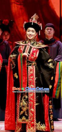 Huang Ye Hong Lou Chinese Peking Opera Imperial Consort Yuan Chun Dress Stage Performance Dance Costume and Headpiece for Women
