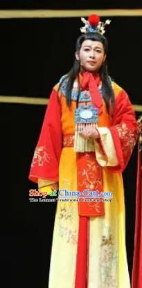 Huang Ye Hong Lou Chinese Peking Opera Niche Jia Baoyu Clothing Stage Performance Dance Costume and Headpiece for Men