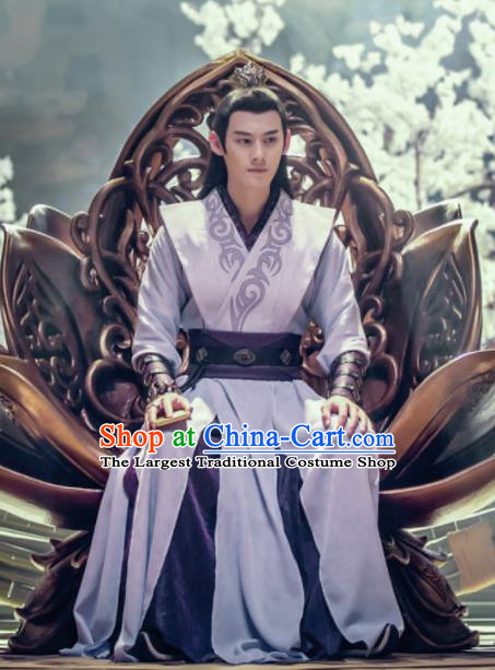 Chinese Drama The Untamed Ancient Swordsman Jiang Cheng Purple Costumes for Men