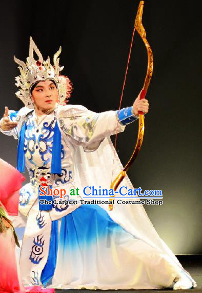 Goddess of the Moon Chinese Peking Opera Hou Yi Clothing Stage Performance Dance Costume and Headpiece for Men