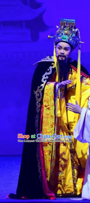 Amber Fate Chinese Beijing Opera Emperor Clothing Stage Performance Dance Costume and Headpiece for Men