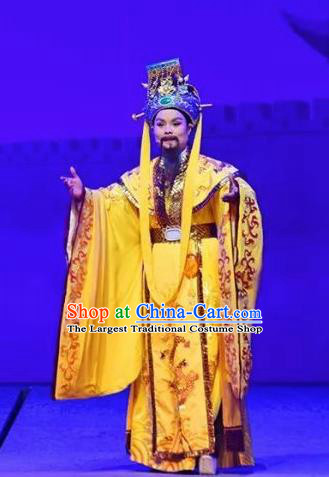 Amber Fate Chinese Beijing Opera Emperor Clothing Stage Performance Dance Costume and Headpiece for Men