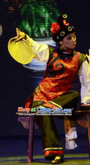 Gucuo Marriage Chinese Folk Dance Matchmaker Dress Stage Performance Dance Costume and Headpiece for Women
