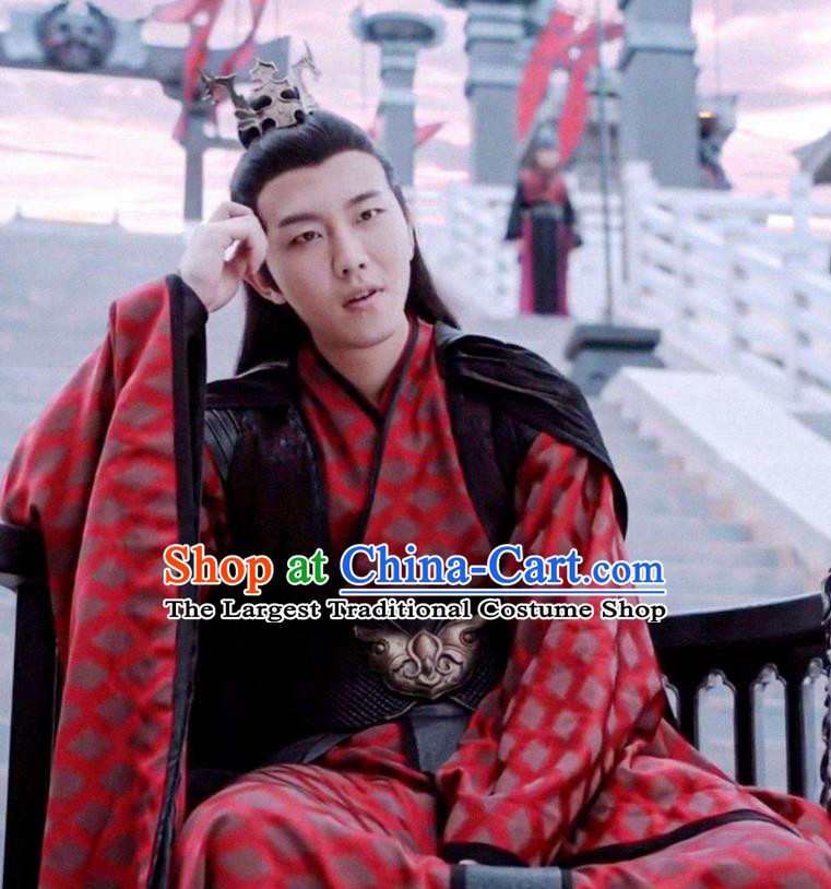Chinese Drama The Untamed Ancient Prince Swordsman Red Costumes for Men