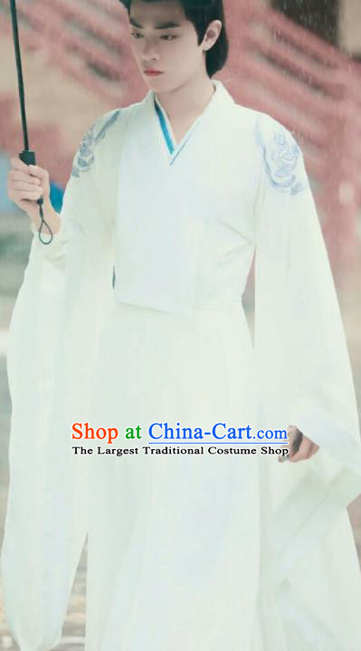 Chinese Drama The Untamed Ancient Swordsman Lan Wangji Xiao Zhan White Costumes for Men