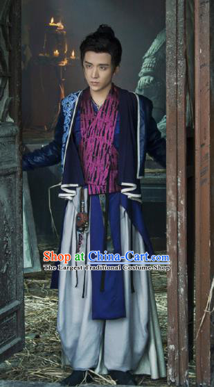 Young Blood Ancient Chinese Drama Song Dynasty Swordsman Yuan Zhongxin Costumes for Men