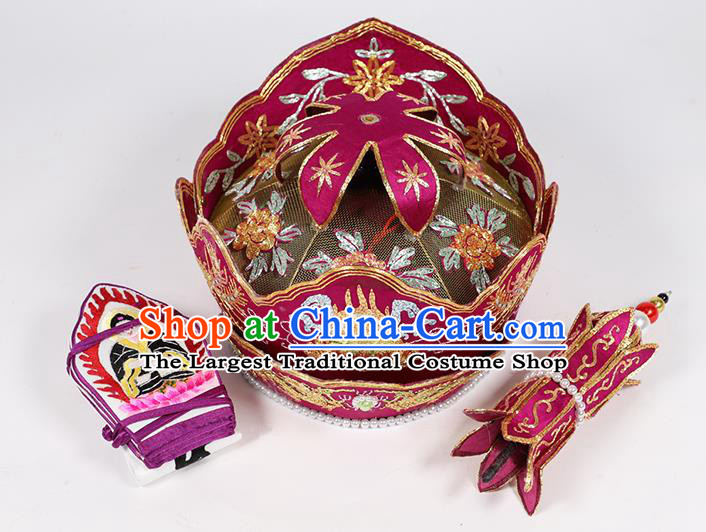 Traditional Chinese Monk Purple Hats Buddhism Headwear for Men