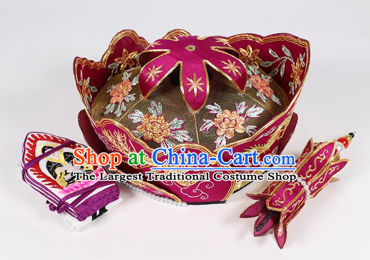 Traditional Chinese Monk Purple Hats Buddhism Headwear for Men