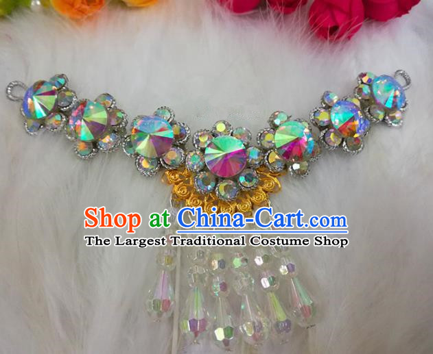 Chinese Traditional Beijing Opera Hair Accessories Peking Opera Diva Crystal Frontlet Hairpins for Adults