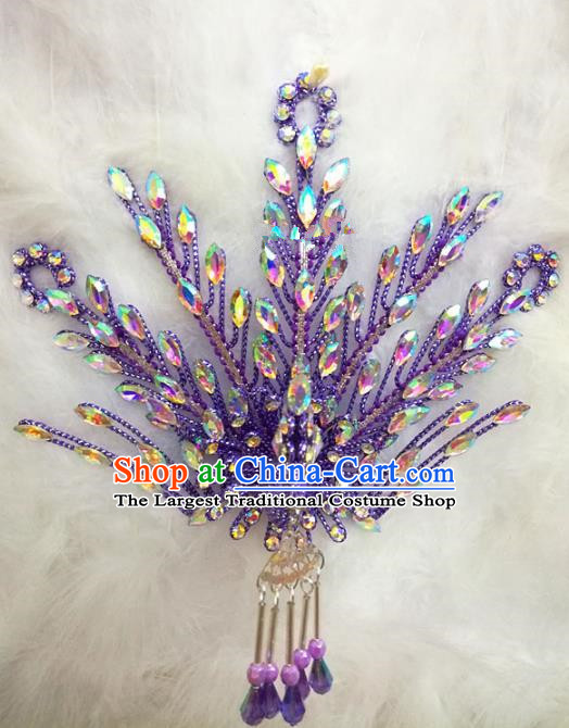Chinese Traditional Beijing Opera Hair Accessories Peking Opera Princess Purple Phoenix Hairpins for Adults