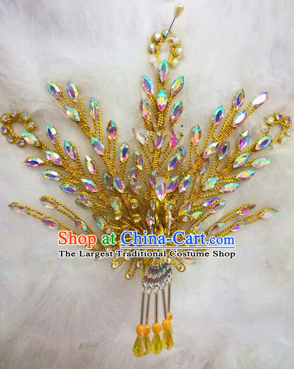 Chinese Traditional Beijing Opera Hair Accessories Peking Opera Princess Golden Phoenix Hairpins for Adults