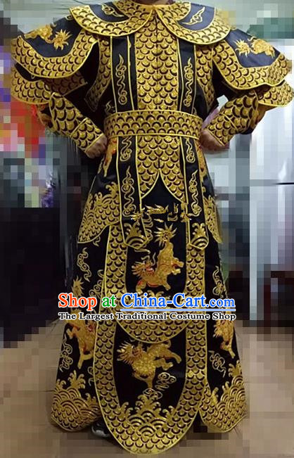 Chinese Traditional Beijing Opera Takefu Costume Peking Opera Martial General Black Clothing for Adults