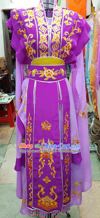 Chinese Traditional Beijing Opera Nobility Lady Purple Dress Peking Opera Actress Costume for Adults