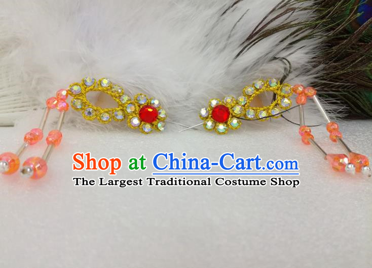 Chinese Traditional Beijing Opera Actress Hair Accessories Ancient Princess Golden Hairpins for Adults