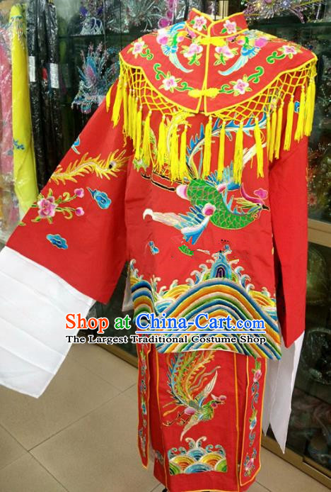 Chinese Traditional Beijing Opera Queen Red Dress Peking Opera Actress Wedding Costume for Adults