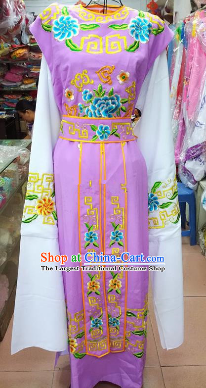 Chinese Traditional Beijing Opera Nobility Childe Costume Peking Opera Niche Lilac Robe for Adults