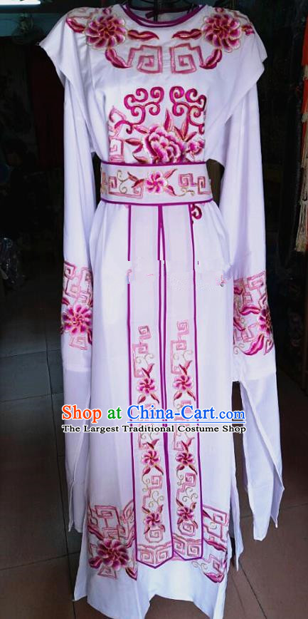 Chinese Traditional Beijing Opera Nobility Childe Costume Peking Opera Niche White Robe for Adults