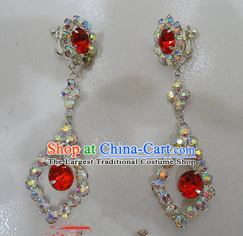 Chinese Traditional Beijing Opera Crystal Earrings Peking Opera Princess Headwear for Adults