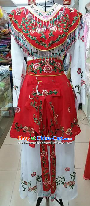 Chinese Traditional Beijing Opera Peri Red Dress Peking Opera Young Lady Costume for Adults