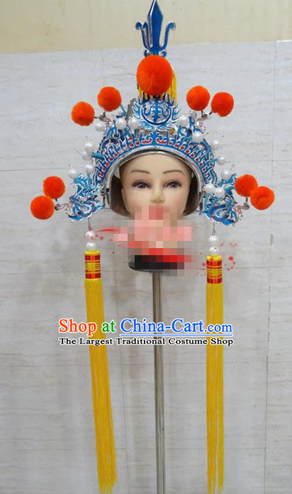 Chinese Traditional Beijing Opera General Hat Ancient Military Officer Helmet Headwear for Adults