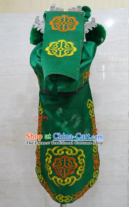 Chinese Traditional Beijing Opera Takefu Hair Accessories Ancient Warrior Green Hat Headwear for Adults