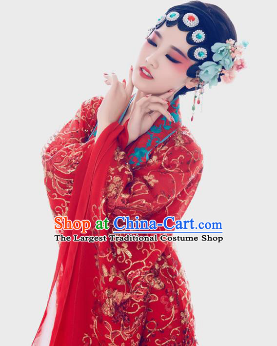 Chinese Ancient Beijing Opera Costumes Traditional Imperial Concubine Red Hanfu Dress for Women