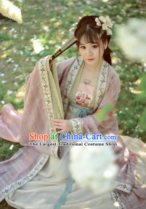 Chinese Ancient Peri Princess Hanfu Dress Tang Dynasty Imperial Concubine Historical Costumes Complete Set