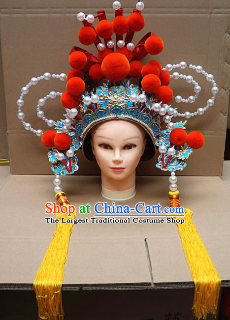 Chinese Traditional Beijing Opera General Headwear Peking Opera Military Officer Helmet