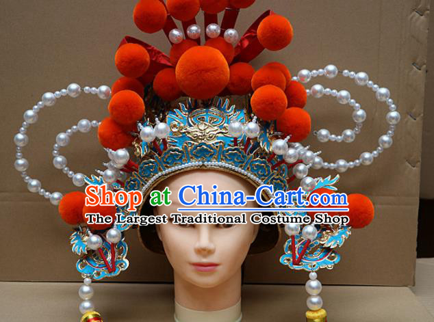 Chinese Traditional Beijing Opera General Headwear Peking Opera Military Officer Helmet