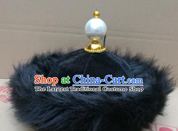 Chinese Traditional Beijing Opera Headwear Ancient Qing Dynasty Manchu Prince Hat