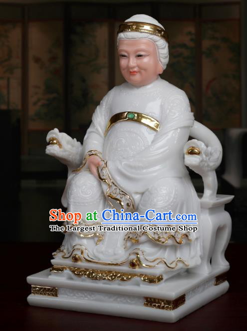 Chinese Traditional Religious Supplies White Earth Grandmother Statue Taoism Accessories