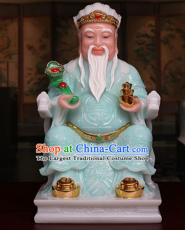 Chinese Traditional Religious Supplies Green Gnome Statue Taoism Accessories