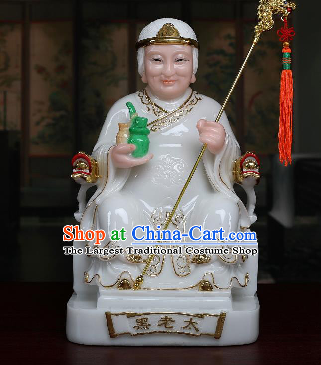 Chinese Traditional Religious Supplies Feng Shui Goddess White Cloth Statue Taoism Decoration