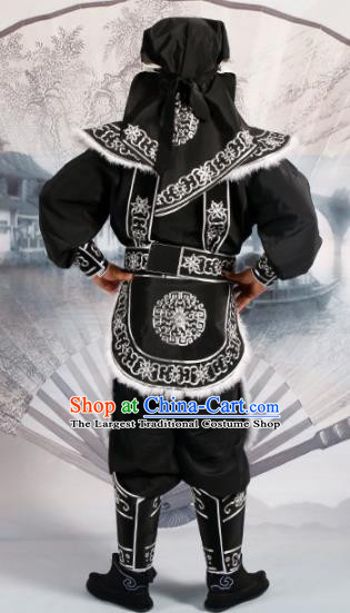 Chinese Traditional Beijing Opera Takefu Costume Ancient Swordsman Black Clothing