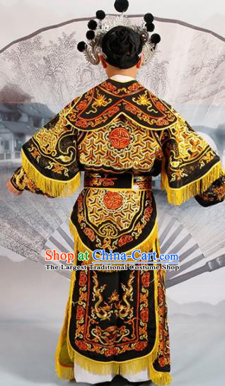 Chinese Traditional Beijing Opera Takefu Costume Ancient Warrior Black Clothing