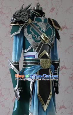 Chinese Ancient Cosplay Swordsman Costume Traditional General Zhao Yun Armor Clothing for Men