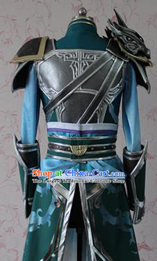 Chinese Ancient Cosplay Swordsman Costume Traditional General Zhao Yun Armor Clothing for Men