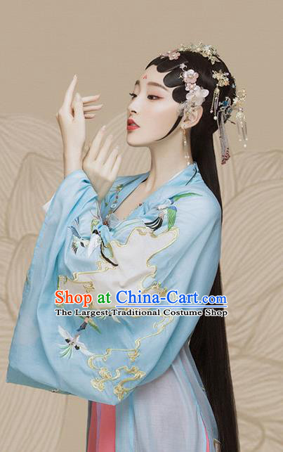 Chinese Ancient Imperial Consort Hanfu Dress Traditional Beijing Opera Actress Costume and Headpiece for Women