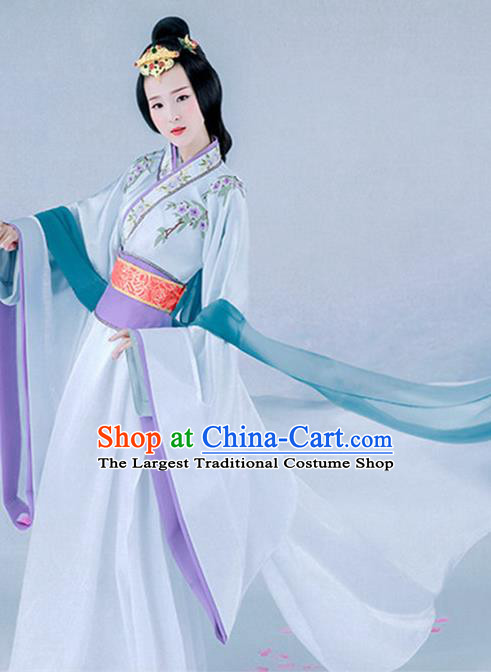 Chinese Ancient Peri Hanfu Dress Traditional Han Dynasty Imperial Consort Costume and Headpiece for Women