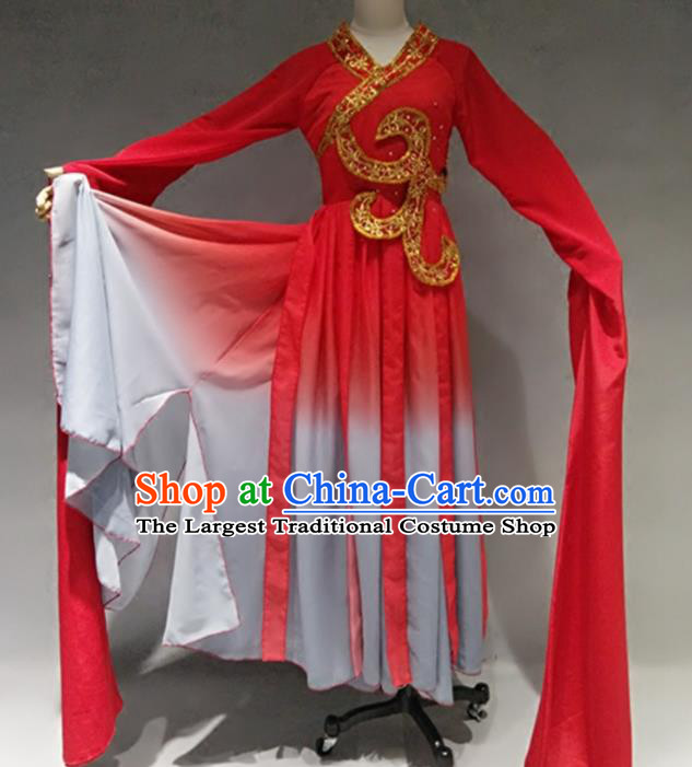 Traditional Chinese Classical Dance Costume Stage Performance Red Dress for Women