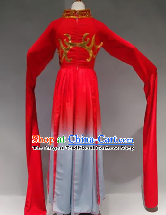 Traditional Chinese Classical Dance Costume Stage Performance Red Dress for Women