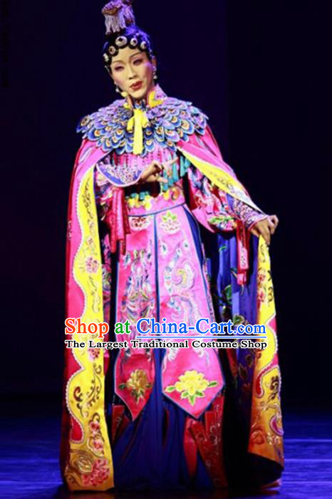 Traditional Chinese Beijing Opera Rosy Dress Ancient Imperial Consort Yu Ji Historical Costume Complete Set