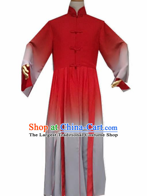 Traditional Chinese Classical Dance Costume China Martial Arts Tang Suit Red Clothing for Men
