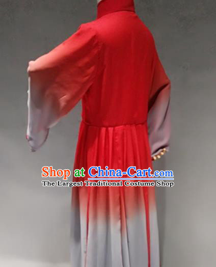 Traditional Chinese Classical Dance Costume China Martial Arts Tang Suit Red Clothing for Men