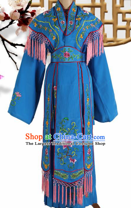 Traditional Chinese Beijing Opera Peri Costume Peking Opera Princess Blue Dress