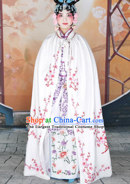 Traditional Chinese Beijing Opera Diva Costume Peking Opera Imperial Concubine White Cloak