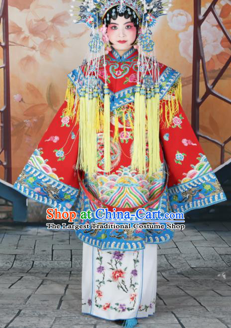 Traditional Chinese Beijing Opera Diva Costume Peking Opera Imperial Concubine Red Dress