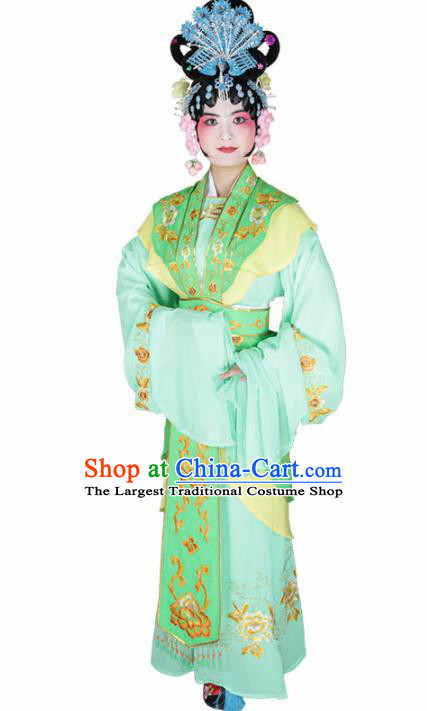 Traditional Chinese Beijing Opera Princess Costume Peking Opera Diva Green Dress